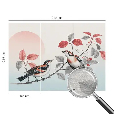 Papier peint photo grand format pour le mur oiseaux assis