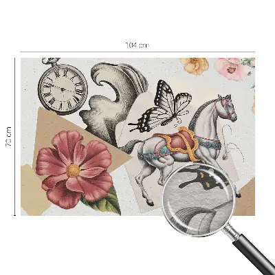 Papier peint photographique sur tissu non tissé Fleurs vintage