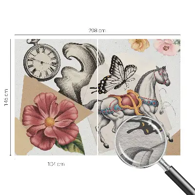 Papier peint photographique sur tissu non tissé Fleurs vintage