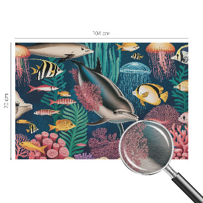Papier peint panoramique tendance avec un motif de faune sous-marine
