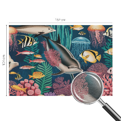 Papier peint panoramique tendance avec un motif de faune sous-marine
