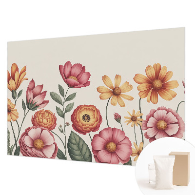 Papier peint panoramique moderne avec un motif d'arrangement floral