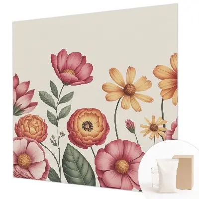 Papier peint intissé imprimé composition florale