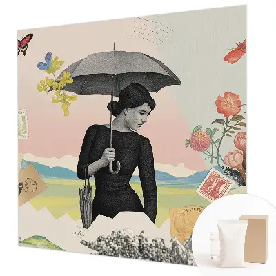 Papier peint intissé imprimé collage romantique