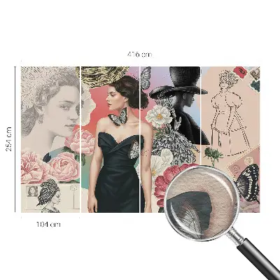 Papier peint photo grand format pour le mur Fleurs et portraits