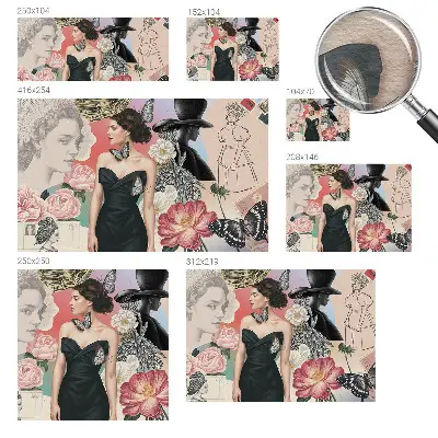 Papier peint photo grand format pour le mur Fleurs et portraits