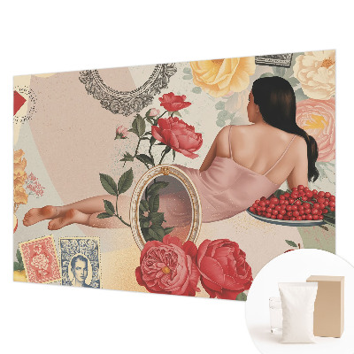 Papier peint chambre moderne à motif floral élégant