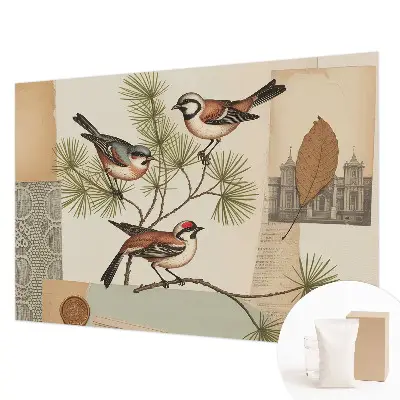 Papier peint intissé Collage d'oiseaux