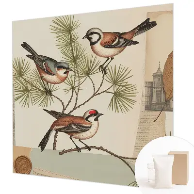 Papier peint intissé Collage d'oiseaux
