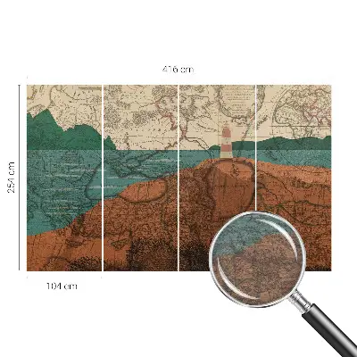 Papier peint photographique sur tissu non tissé Carte historique