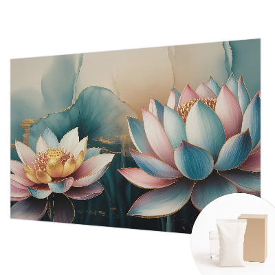 Décoration murale panoramique intissé avec motif de lotus harmonie