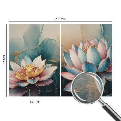 Décoration murale panoramique intissé avec motif de lotus harmonie