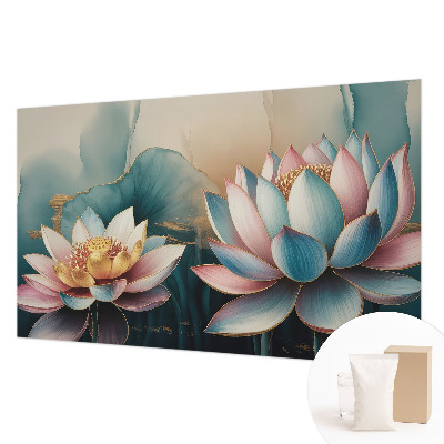Décoration murale panoramique intissé avec motif de lotus harmonie
