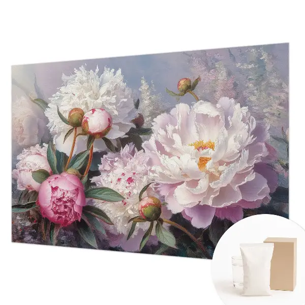 Papier peint intissé imprimé bouquet de pivoines
