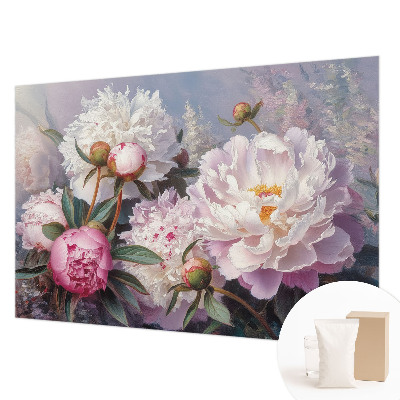 Poster mural panoramique avec un bouquet de pivoines