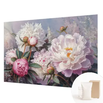 Papier peint intissé imprimé bouquet de pivoines