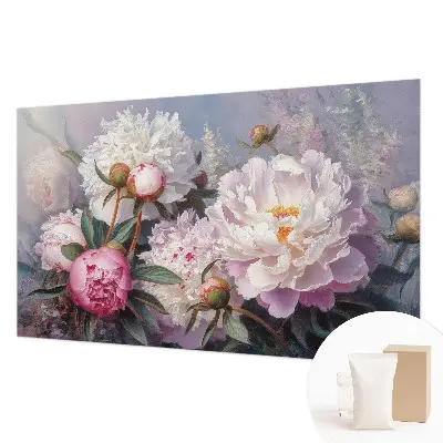 Papier peint intissé imprimé bouquet de pivoines