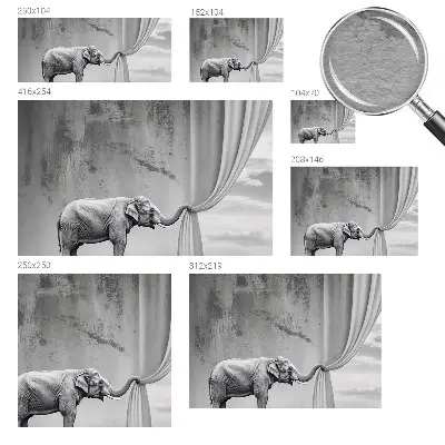 Papier peint intissé imprimé Éléphant surréaliste