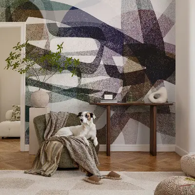 Papier peint intissé imprimé nœuds colorés