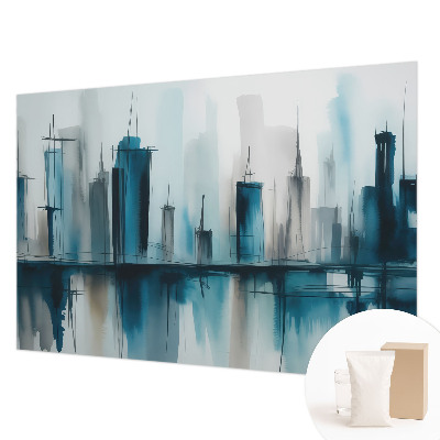Papier peint chambre moderne avec un motif de paysages urbains