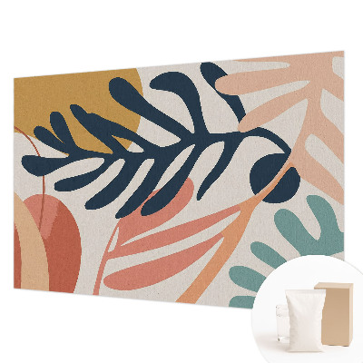 Papier peint panoramique sur mesure avec un motif de feuilles