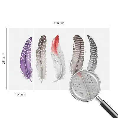Papier peint intissé Plumes à motifs