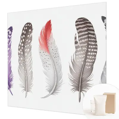 Papier peint intissé Plumes à motifs