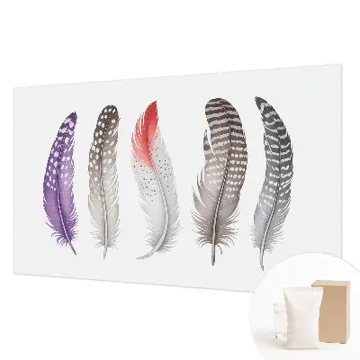 Papier peint intissé Plumes à motifs