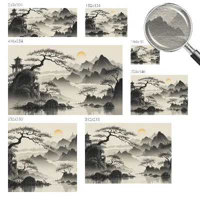 Papier peint photo imprimé sur tissu non tissé Paysage oriental