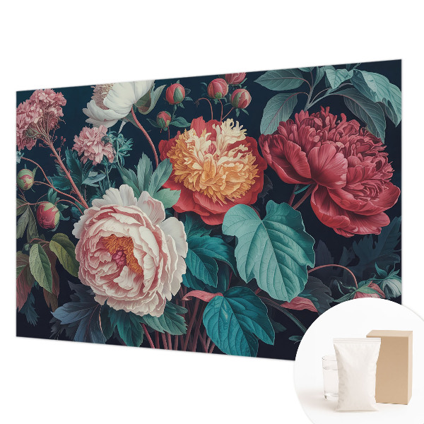 Poster mural panoramique avec motif de fleurs colorées