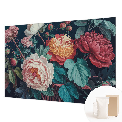 Poster mural panoramique avec motif de fleurs colorées
