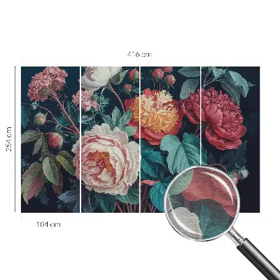 Papier peint photographique intissé fleurs colorées