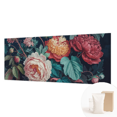 Poster mural panoramique avec motif de fleurs colorées