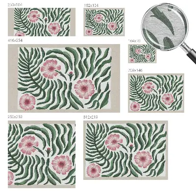 Papier peint photo sur tissu non tissé Fleurs feuilles