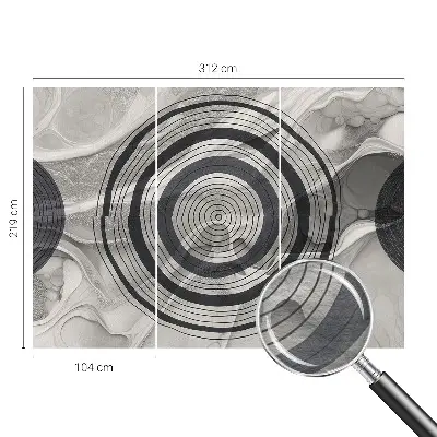 Papier peint photo grand format pour le mur Cercles gris