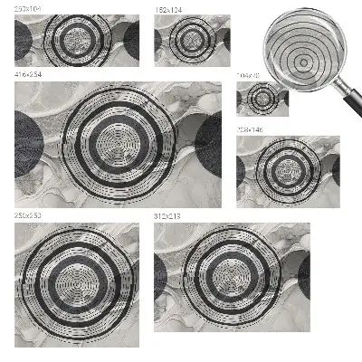 Papier peint photo grand format pour le mur Cercles gris