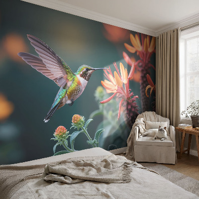 Papier peint panoramique sur mesure Kvety kolibríka