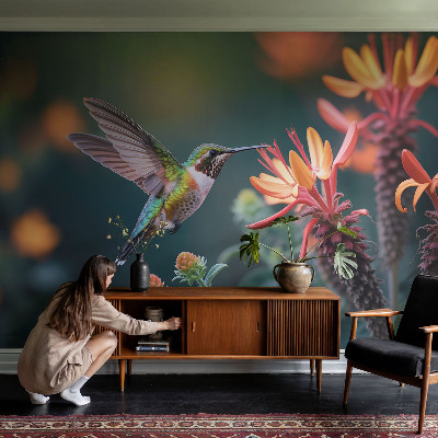 Papier peint panoramique sur mesure Kvety kolibríka