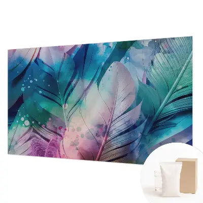 Papier peint photographique sur tissu non tissé plumes colorées