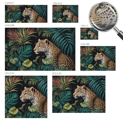 Papier peint photo imprimé sur tissu non tissé léopard exotique