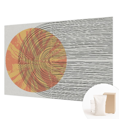 Papier peint panoramique enfant avec un motif de cercle aux lignes