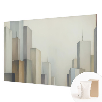 Papier peint panoramique intissé moderne avec un motif de gratte-ciel urbain