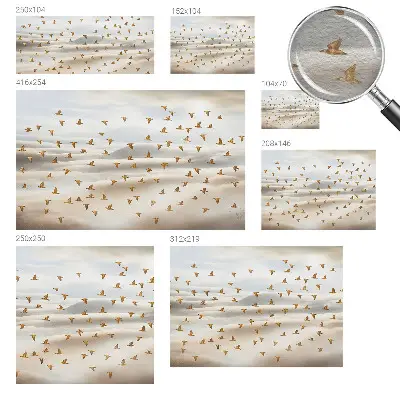 Papier peint photo sur tissu non tissé Oiseaux en vol