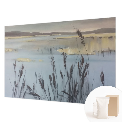 Papier peint panoramique chambre avec un motif de lac paisible