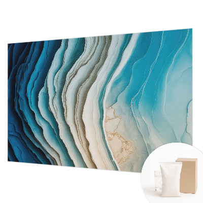 Papier peint panoramique intissé moderne avec un motif de vagues harmonieuses