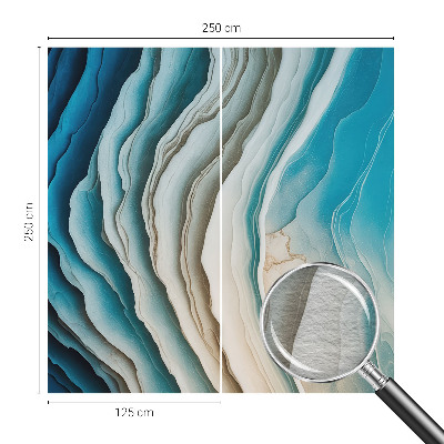 Papier peint panoramique intissé moderne avec un motif de vagues harmonieuses