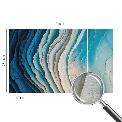 Papier peint panoramique intissé moderne avec un motif de vagues harmonieuses
