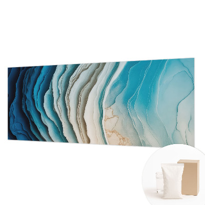 Papier peint panoramique intissé moderne avec un motif de vagues harmonieuses