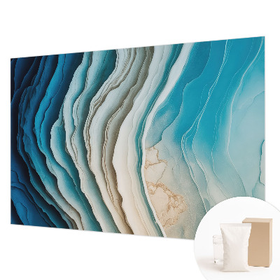 Papier peint panoramique intissé moderne avec un motif de vagues harmonieuses