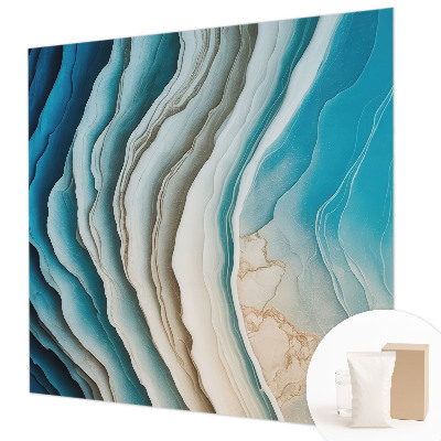 Papier peint panoramique intissé moderne avec un motif de vagues harmonieuses